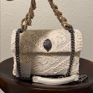 Kurt Geiger White Lace Shoulder Bag
